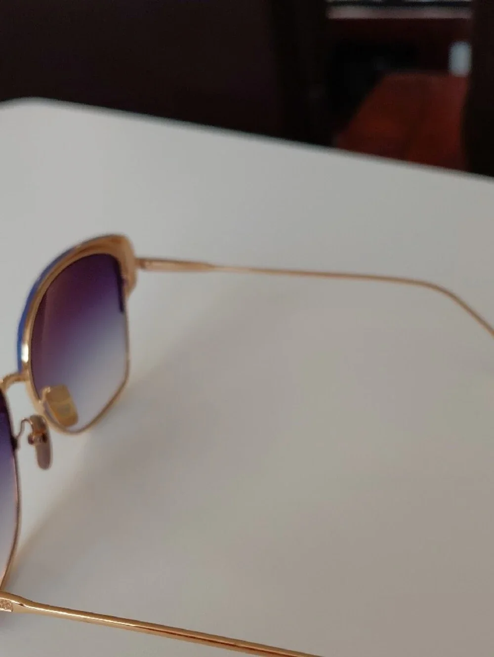 Men/ Women DITA FIRAZ Blue Gradient Cat-Eye Sunglasses with Gold Frame